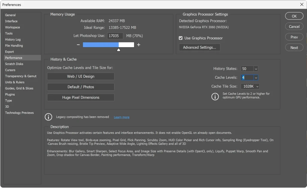 Run Photoshop Without Lags: Optimize Photoshop Preferences for Performance
