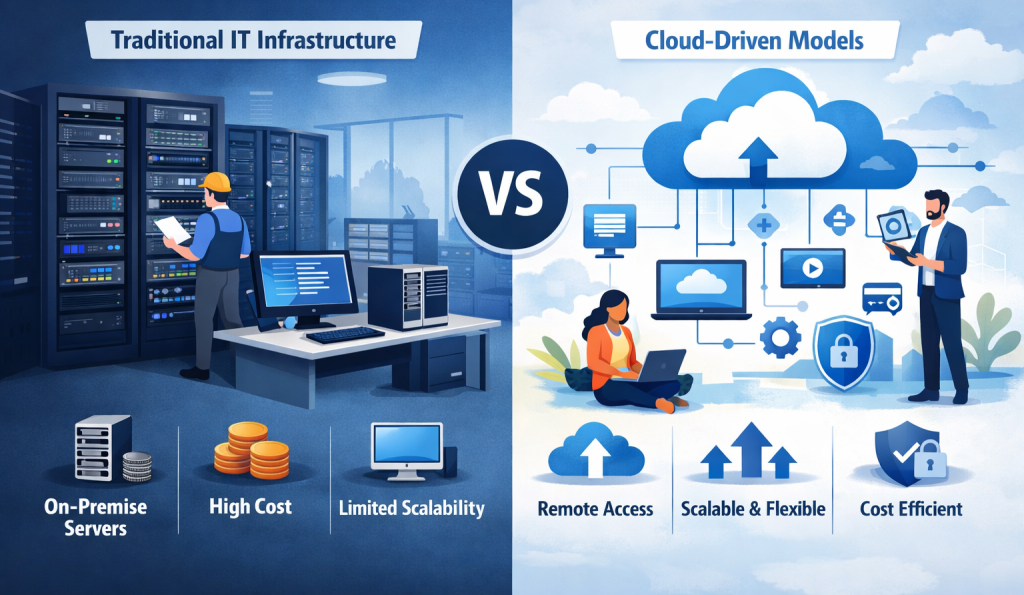 Traditional IT Infrastructure vs Cloud-Driven Models 