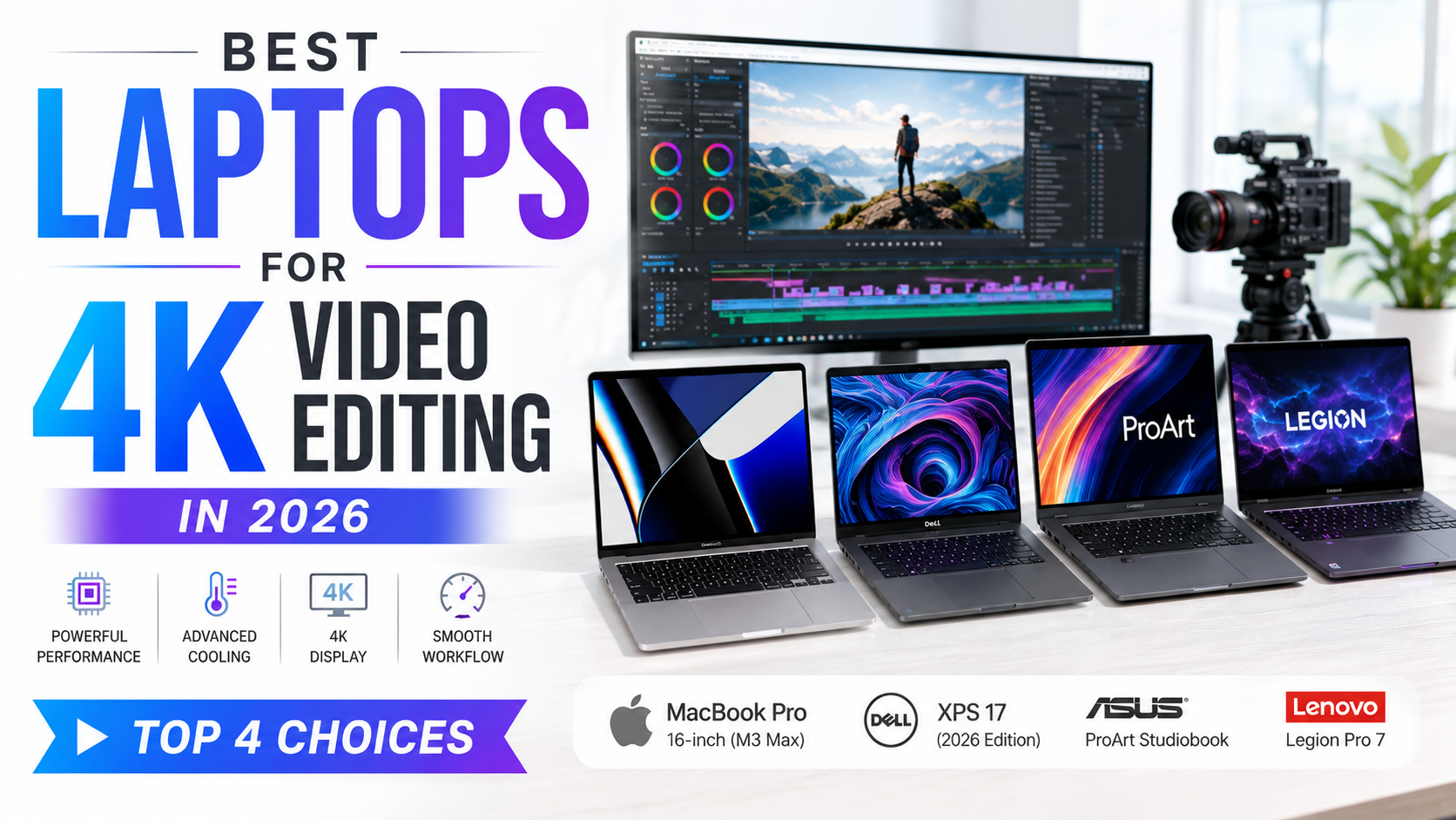 Best Laptops for 4K Video Editing for Creators in 2026