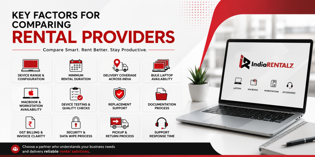 Short-term laptop rental: Key Factors for Comparing Rental Providers